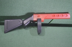 Игрушка дутыш "Автомат ППШ". Дутая пластмасса. Клеймо. Фабрика Мир. СССР. #G8