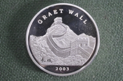 Жетон монетовидный. Панда, Великая стена. Graet Wall. China Panda. Серебристый. 2003 год, Китай