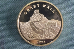 Жетон монетовидный. Панда, Великая стена. Graet Wall. China Panda. Золотистый. 2003 год, Китай