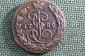 Монета 1 копейка 1789 года, ЕМ. Медь. Екатерина II, Российская Империя. #2