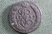 Монета 1 копейка 1789 года, ЕМ. Медь. Екатерина II, Российская Империя.