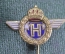 Знак значок "Horex". Мотоцикл. Мотоциклист. Мото. Тяжелый металл. Горячая эмаль. Германия. 1950е.