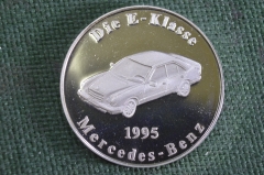 Жетон медаль настольная "Mercedes Benz Мерседес E Класс". Серебро 800 проба. Пруф. Германия. 1970е.