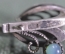 Серьги со вставкой. Зеленый камень. Серебро 925 проба звезда. СССР. 1950е.