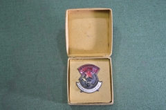 Знак значок "Отличник здравоохранения". № 16259. 6-й тип. Коробка. Медицина. СССР. 1940е.