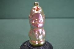 Елочная игрушка из набора Незнайка "Пилюлькин". Стекло. МПО Иней. Медицина. СССР.