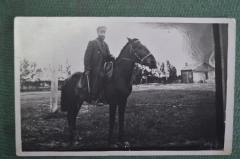 Фотография старинная "Мужчина на коне, Павел Евгеньевич Клявезам". 1934 год.