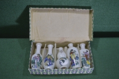 Ваза вазочка миниатюрная фарфоровая. Набор 5 штук в коробке. Фарфор. Китай. 1970е. #U