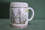 Кружка пивная фарфоровая. Корабль, парусник 