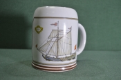 Кружка пивная фарфоровая. Корабль, парусник 