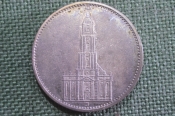 Монета 5 рейхсмарок, 5 марок 1935 J. Кирха, серебро. Рейх, Германия.