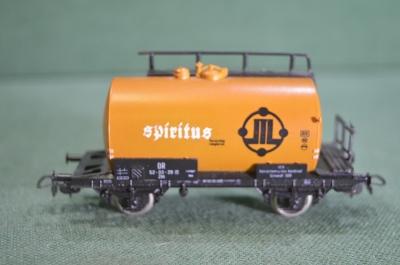 Игрушка Цистерна вагон "Spiritus". Спирт. HO. 1:87. Железная дорога. PIKO. Германия. ГДР.