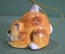 Игрушка елочная "Рыжий ленивый кот и мышка". Кошка, мышь. Керамика, майолика, ручная роспись. #3
