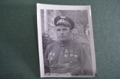 Фотография военный летчик РККА. Ордена, медали, знаки. Авиация. СССР. 1940е.