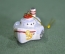Игрушка елочная "Пароходик, корабль, катерок, буксир". Керамика, майолика, ручная роспись. #1
