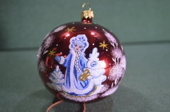 Елочная игрушка из стекла "Шар N 6, Снегурочка". Шарик, стекло. Клин, "Елочка".