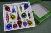 Елочные игрушки из стекла, набор 