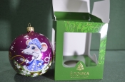 Елочная игрушка из стекла шар 