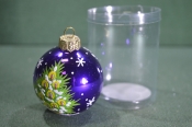 Елочная игрушка из стекла, шар 