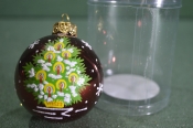 Елочная игрушка из стекла, шар 