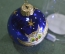 Елочная игрушка из стекла, шар "Лесной", синий. Стекло. Клинское объединение "Елочка".