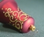 Елочная игрушка из стекла, колокольчик "Вуаль", красный. Стекло. Клинское объединение "Елочка".