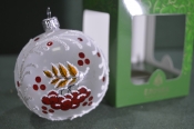 Елочная игрушка из стекла, шар 