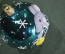Елочная игрушка из стекла, шар "Талисман". Мышь, мышка. Стекло. Клинское объединение "Елочка".