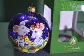 Елочная игрушка из стекла, шар 