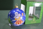 Елочная игрушка из стекла, шар 
