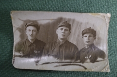 Фотография старинная групповая "Красноармейцы, буденовцы". Армия, РККА. 1938 год. #S3