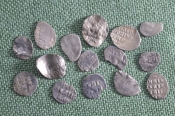 Монеты серебряные, чешуйки. Допетровский период. Чешуя, серебро. Сборный лот, 15 штук.
