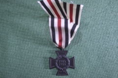 Медаль, Орден, Крест Гинденбурга 1914-1918. Черный, для вдов и матерей, на ленте. 3-й Рейх, Германия