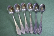 Ложки чайные мельхиоровые. Набор 6 шт. Новые. Мстера. Клеймо ОЮМ. СССР.