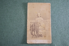 Фотография визитка. Девушка. Мода. Царская Россия. 1871 год.