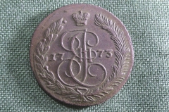 Монета 5 копеек 1773 года, ЕМ. Екатерининский пятак. Медь. Российская Империя, Екатерина II.