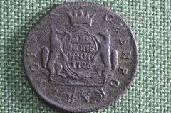Монета 2 копейки сибирские, 1776 год, КМ. Медь, Сибирская монета. Российская Империя, Екатерина II.
