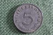 Монета 5 рейхспфеннигов 1941 года, буква A. Пфеннинг, 3 Рейх, Германия.