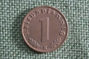 Монета 1 рейхспфенниг 1937 года, буква E. Пфеннинг, 3 Рейх, Германия.