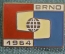 Знак значок "Брно". Тяжелый металл. Эмаль. Чехословакия. 1964 год.