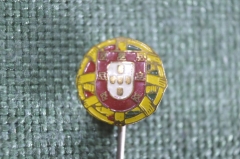 Знак значок фрачный "Герб Португалия". Тяжелый металл. Эмаль. 1930-1940 годы.