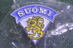 Знак значок "Suomi  Hockey". Федерация Хоккей Финляндия.