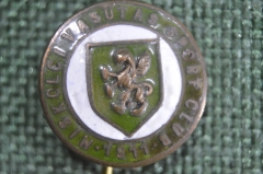 Знак значок старинный фрачный "Спортивный клуб Miskolci Vasutas". Футбол. Венгрия. 1911.