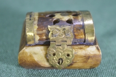 Шкатулка миниатюрная. Кость. Рог. Индия периода СССР.