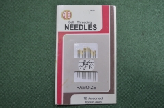 Иглы для шитья, иголки швейные. Упаковка, набор (12 штук). Needles. Ramo-Ze. Япония, Japan. 