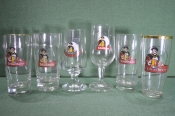 Бокалы, стаканы стеклянные пивные, пиво Schultheiss. Стекло. Подборка, 6 штук. Германия.