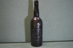 Бутылка, бутыль старинная "Старая Бавария. заявлено отделу" . Темное стекло. Петербург, Герб.