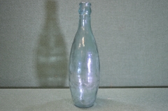 Бутылка, бутыль старинная с гранями. СГЗ. Прозрачное стекло.