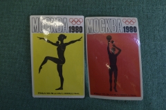 Календарики подборка "Москва 1980. Олимпиада. Виды спорта" (2 штуки). Календарь карманный, СССР.
