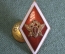 Знак, значок, ромб "Московский налоговый институт, Кадуцей на гербе". Тяжелый металл, эмали.